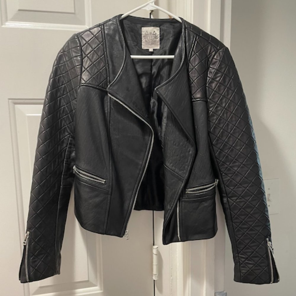 Dawn Levy Moto Leather Quilted Jacket